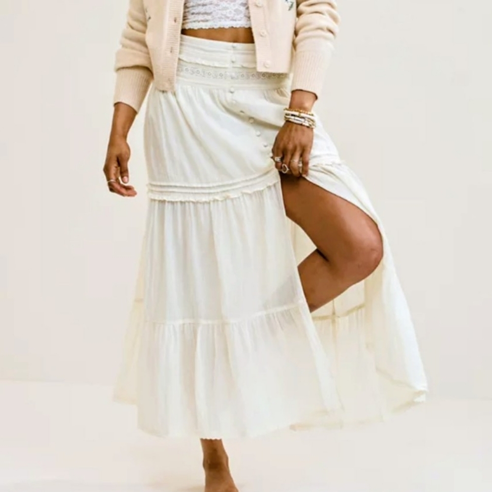 Aerie Boho Button Maxi Skirt - Picture 3 of 10